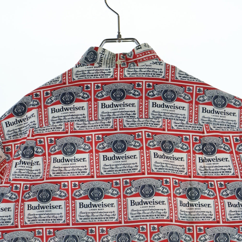 SUPREME(シュプリーム) 09SS Budweiser shirt バドワイザー 総柄 コットン レギュラーカラー 半袖シャツ ホワイト/レッド