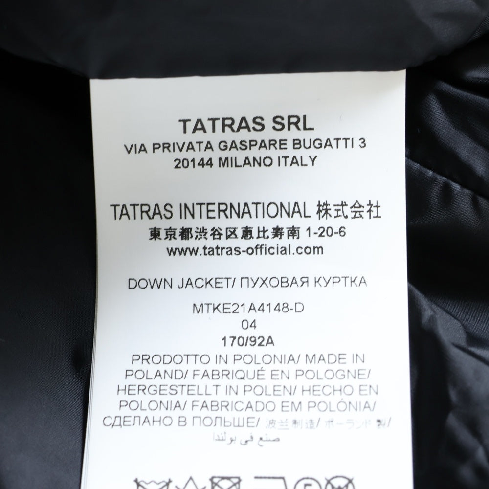 TATRAS(タトラス) 21AW AGORDO アゴルド マルチポケット フーデッド ジップアップ ダウンジャケット ブラック MTKE21A4148-D