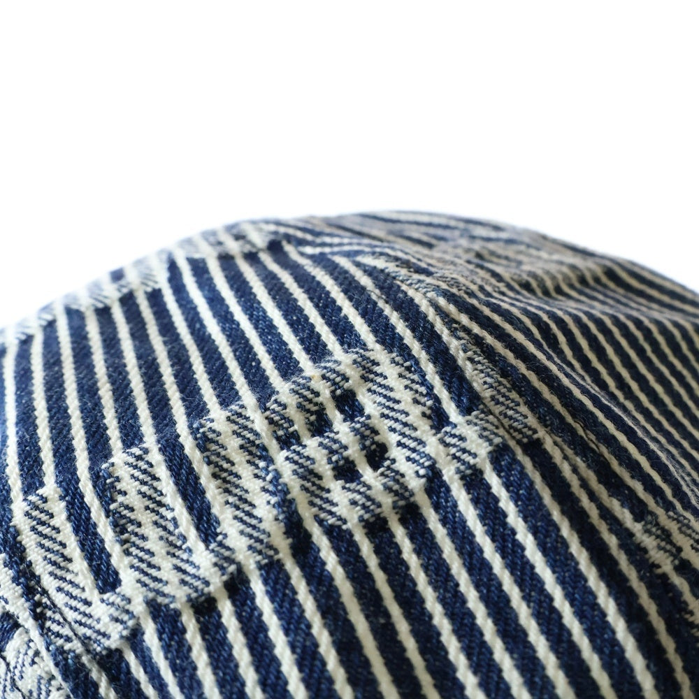 SUPREME(シュプリーム) 24SS Denim Camp Cap 総柄 ストライプ デニム ボックスロゴ キャンプキャップ インディゴ