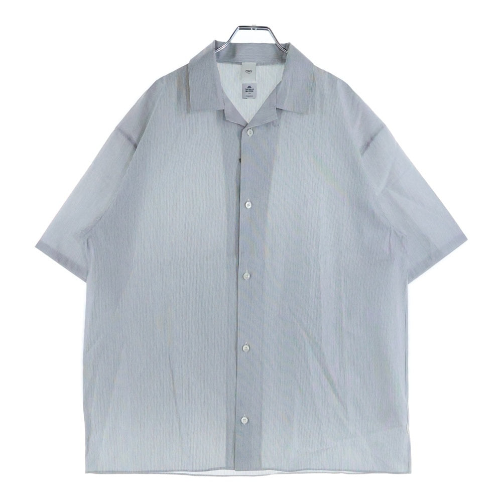 OVY(オヴィー) Stripe Open Collar Short Sleeve Shirt オヴィー ストライプオープンカラー 半袖シャツ グレー