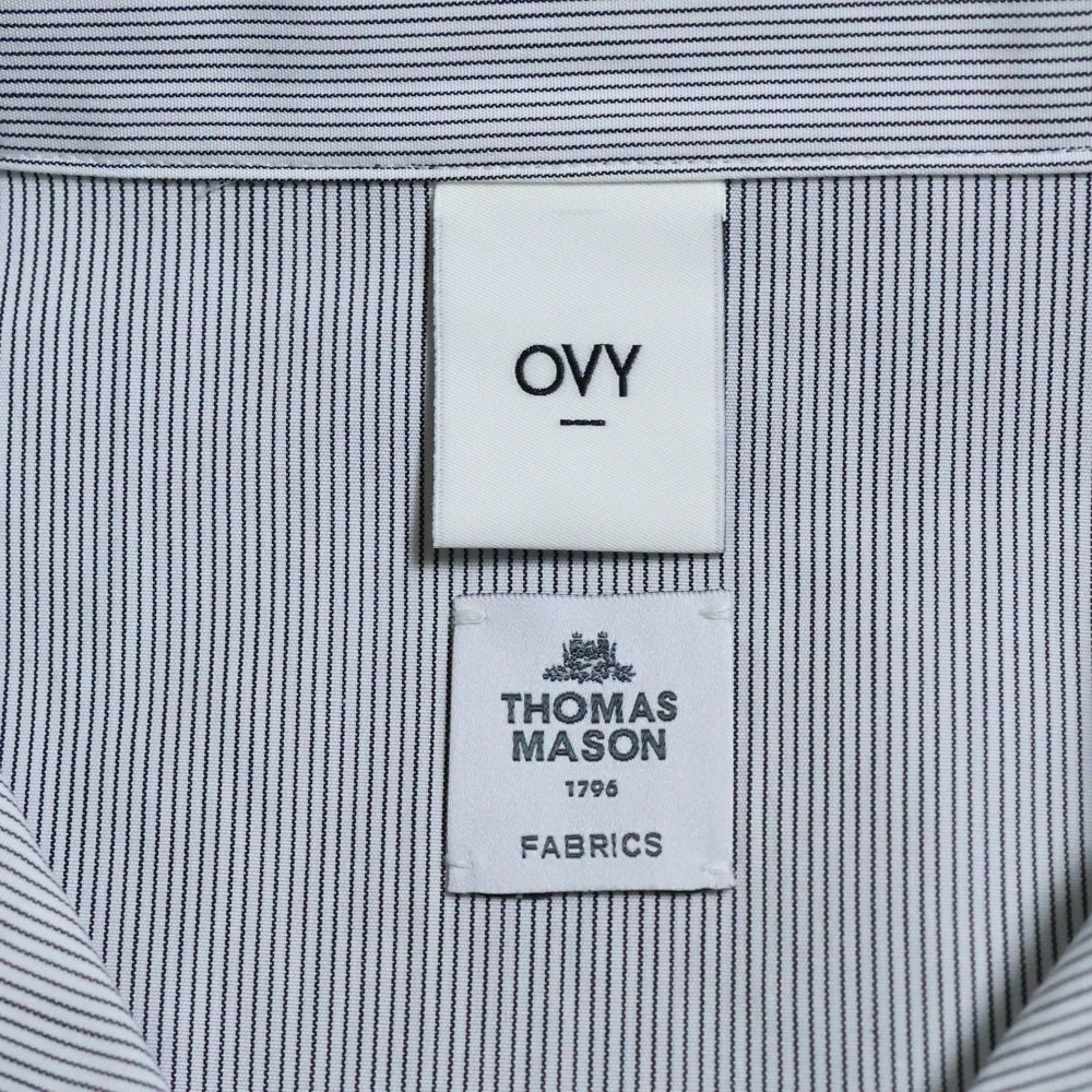 OVY(オヴィー) Stripe Open Collar Short Sleeve Shirt オヴィー ストライプオープンカラー 半袖シャツ グレー