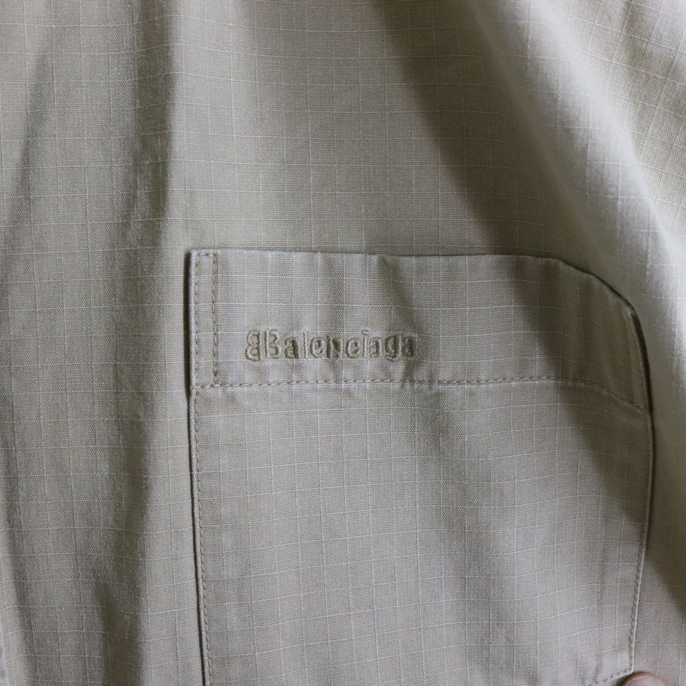 BALENCIAGA(バレンシアガ) 20AW リップストップ コクーンシャツ ベージュ 642306