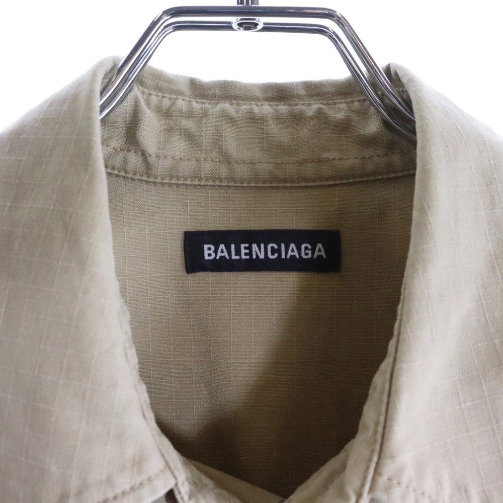 BALENCIAGA(バレンシアガ) 20AW リップストップ コクーンシャツ ベージュ 642306
