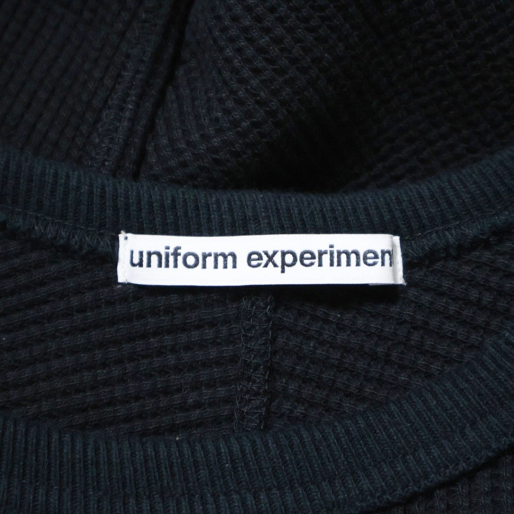 UNIFORM EXPERIMENT(ユニフォームエクスペリメント) THERMAL TOP サーマル ワッフル クルーネック カッソー 長袖Tシャツ ブラック UE-250045