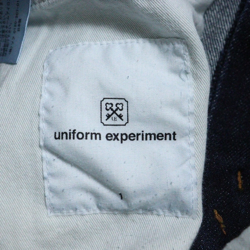 UNIFORM EXPERIMENT(ユニフォームエクスペリメント) RIGID DENIM TAPERED PANTS リジェット ジップアップ テーパード デニムパンツ インディゴ UE-232005