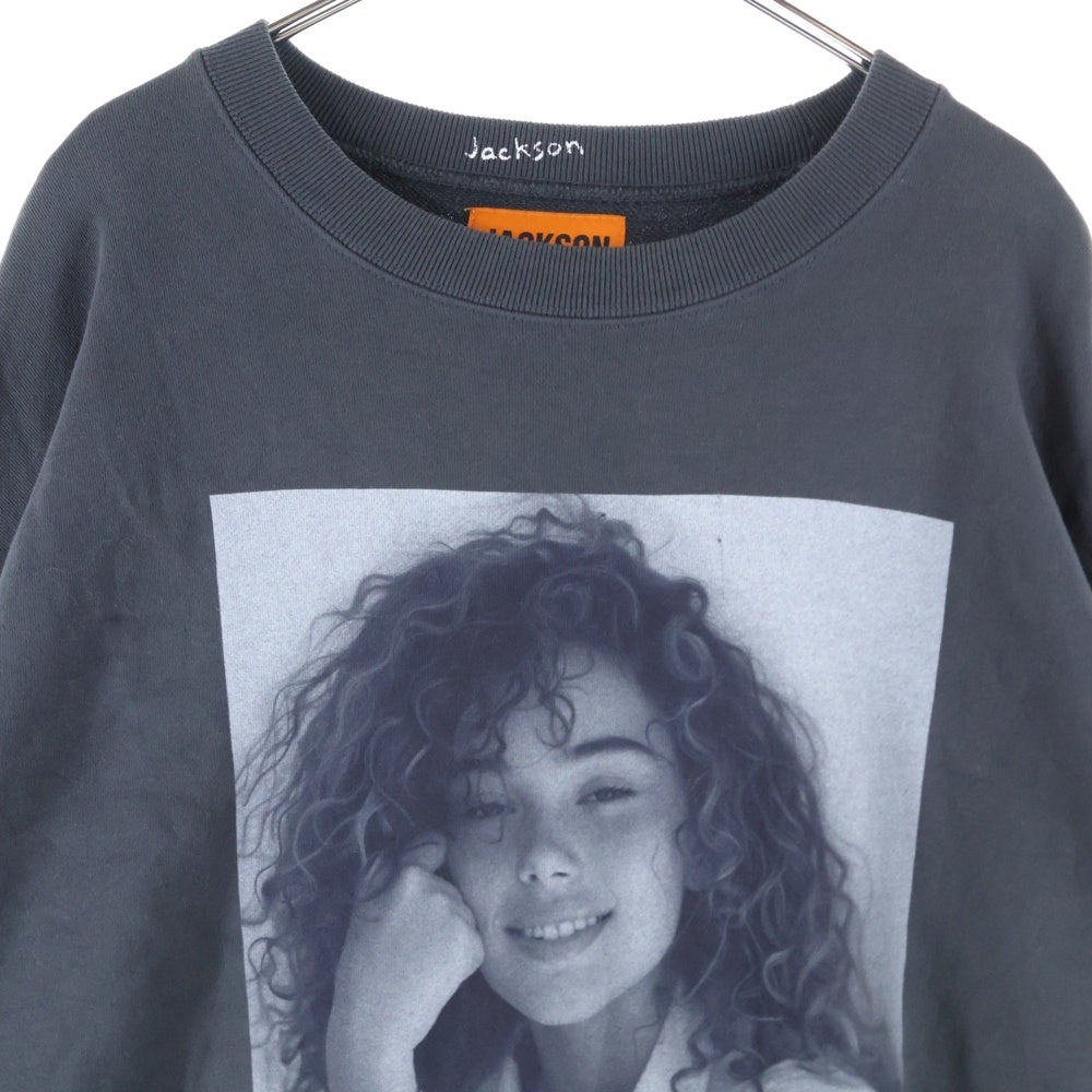 JACKSON MATISSE(ジャクソンマティス) フォトプリント コットン クルーネック スウェット トレーナー ブラック BM2409TO02