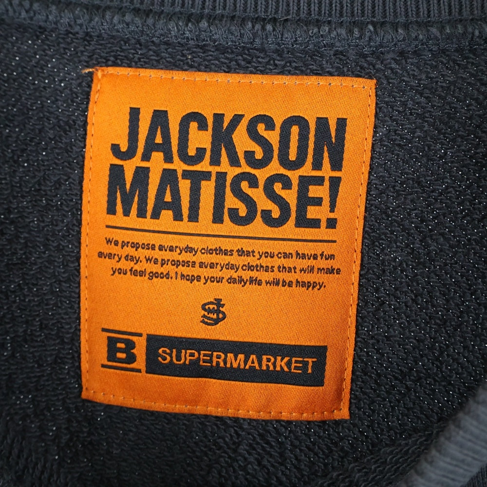 JACKSON MATISSE(ジャクソンマティス) フォトプリント コットン クルーネック スウェット トレーナー ブラック BM2409TO02
