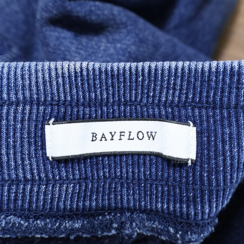 BAYFLOW(ベイフロー) ロゴプリント コットンポリ ジョガーパンツ インディゴ BM1712NM01