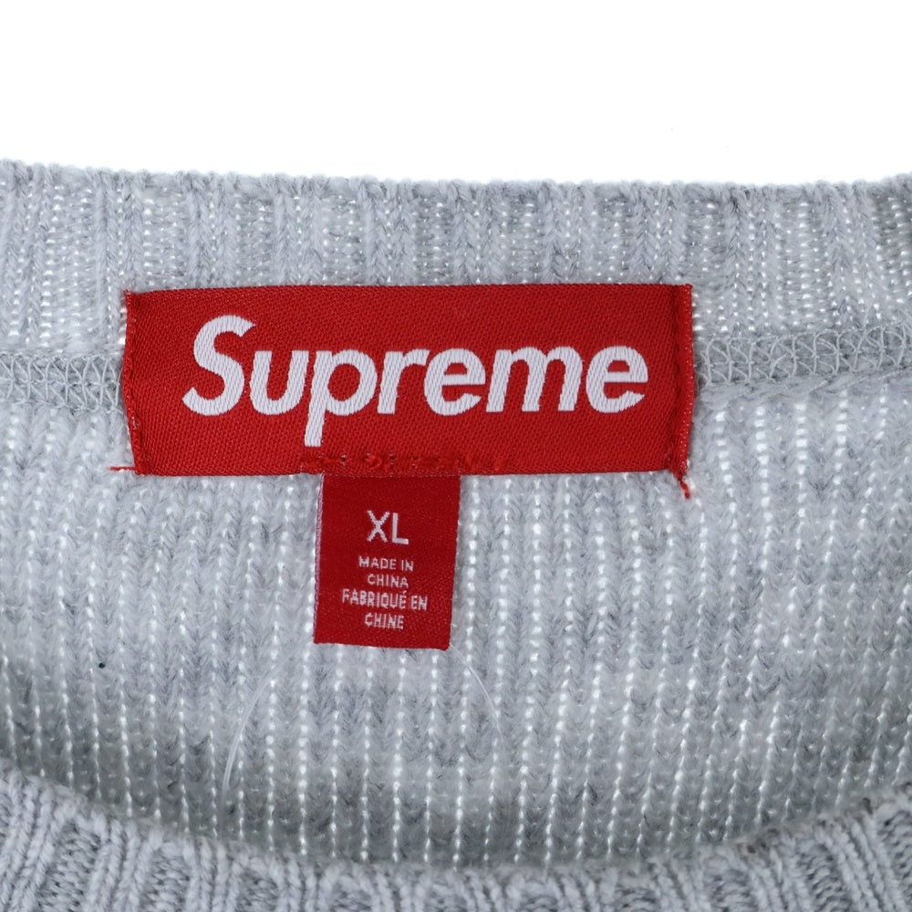 SUPREME(シュプリーム) 24AW Terry Small Box Sweater テリー スモールボックスロゴ クルーネック アクリルウールニットセーター グレー