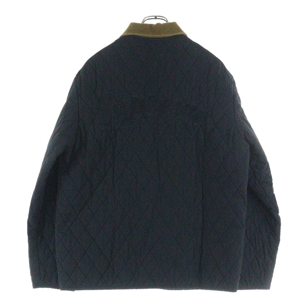 SUPREME(シュプリーム) 19AW Quilted Paisley Jacket キルティング バックロゴ刺繍 襟コーデュロイ コットンジャケット ブラック