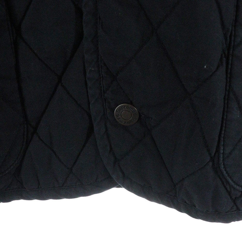 SUPREME(シュプリーム) 19AW Quilted Paisley Jacket キルティング バックロゴ刺繍 襟コーデュロイ コットンジャケット ブラック