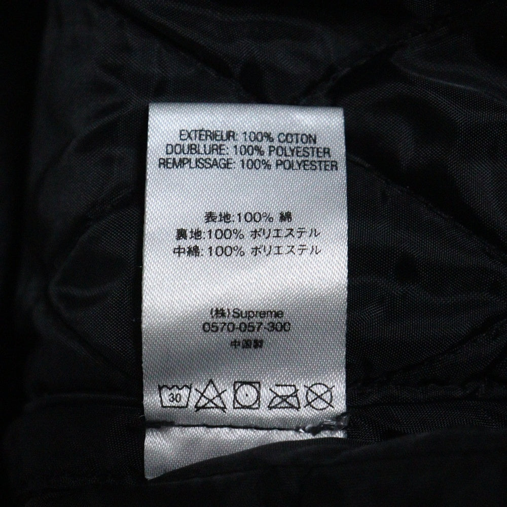 SUPREME(シュプリーム) 19AW Quilted Paisley Jacket キルティング バックロゴ刺繍 襟コーデュロイ コットンジャケット ブラック