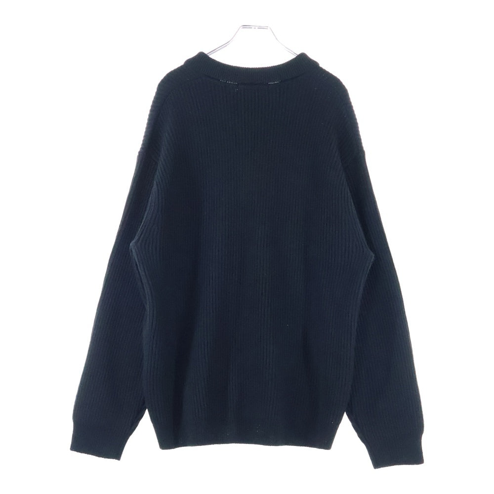 SUPREME(シュプリーム) 23AW Small Box Polo Sweater スモールボックスロゴ ポロ アクリルウールニット セーター ブラック