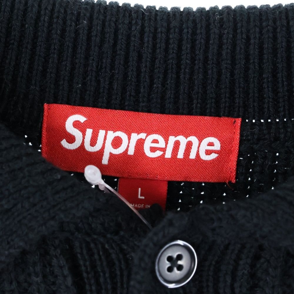 SUPREME(シュプリーム) 23AW Small Box Polo Sweater スモールボックスロゴ ポロ アクリルウールニット セーター ブラック