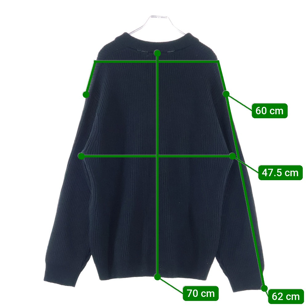 SUPREME(シュプリーム) 23AW Small Box Polo Sweater スモールボックスロゴ ポロ アクリルウールニット セーター ブラック