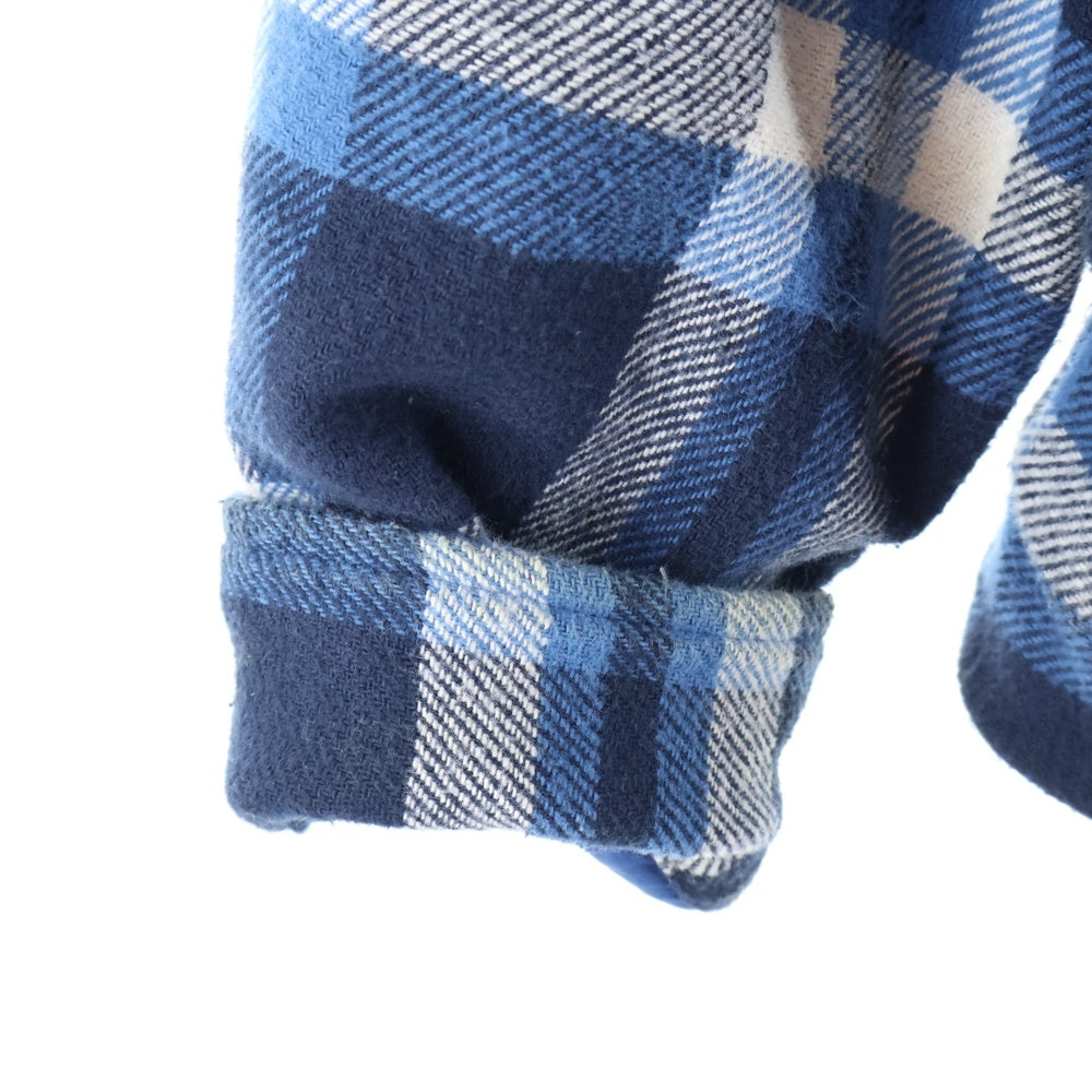SUPREME(シュプリーム) 17AW Quilted Arc Logo Flannel Shirt キルティング バックアーチロゴ 長袖フランネルシャツ ブルー