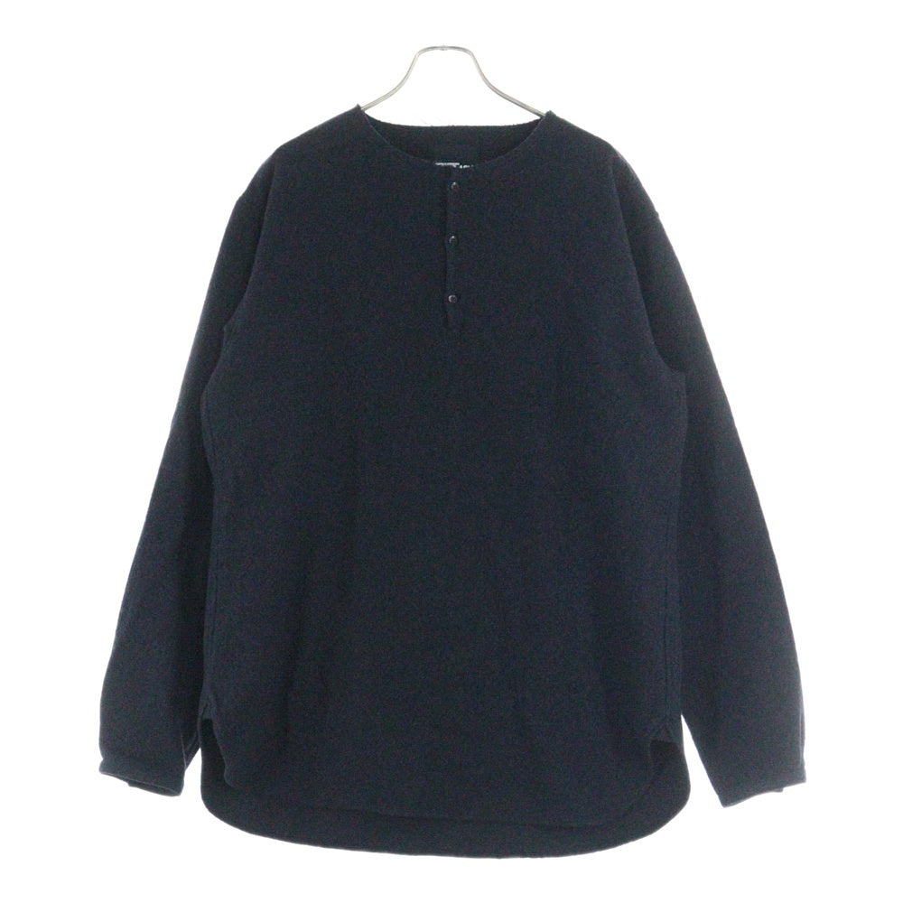 ISAMU KATAYAMA BACKLASH(イサムカタヤマバックラッシュ) FULLING SOFT SHARK WOOL SHIRT ソフト シャークウール 長袖シャツ ブラック 2081-02
