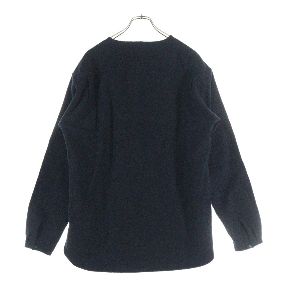 ISAMU KATAYAMA BACKLASH(イサムカタヤマバックラッシュ) FULLING SOFT SHARK WOOL SHIRT ソフト シャークウール 長袖シャツ ブラック 2081-02