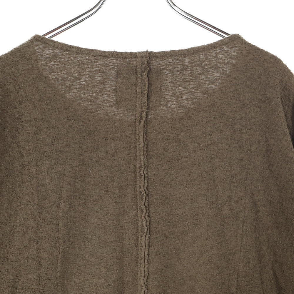 ISAMU KATAYAMA BACKLASH(イサムカタヤマバックラッシュ) 22SS COTTON RANDOM PILE CUT&SWEN LONG SLEEVE コットンランダムパイル ポケット クルーネック 長袖Tシャツ カットソー ブラウン 1899-05