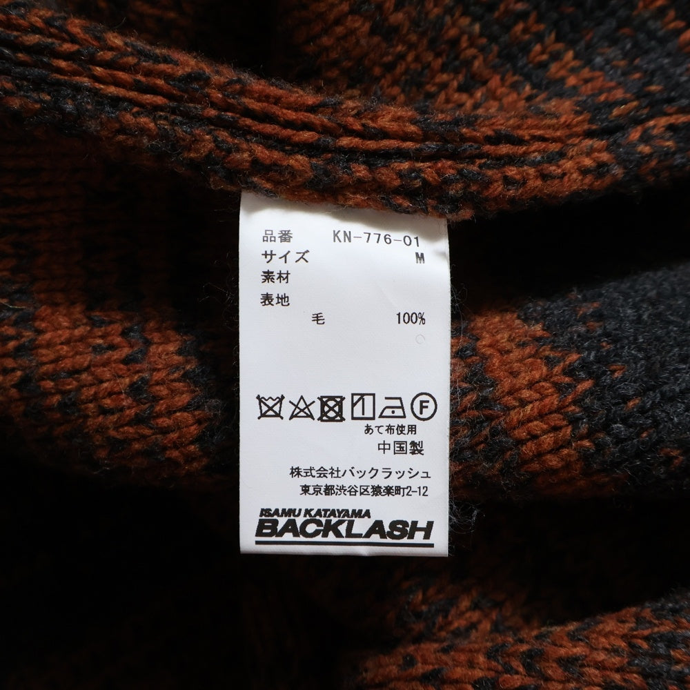 ISAMU KATAYAMA BACKLASH(イサムカタヤマバックラッシュ) ウール 引き揃え ニットプルオーバー オレンジ KN-776-01