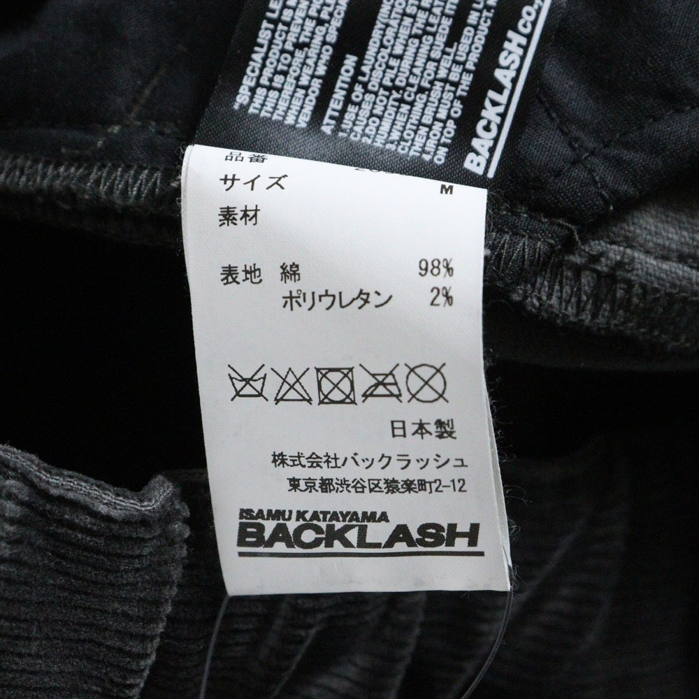 ISAMU KATAYAMA BACKLASH(イサムカタヤマバックラッシュ) ツータック ジップフライ コーデュロイ ワイドパンツ グレー 2090-01