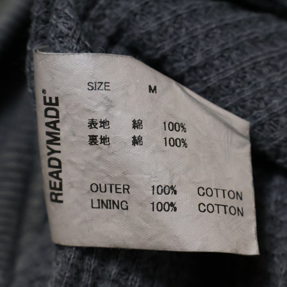 READY MADE(レディメイド) DOUBLE FACE HOODIE ダメージ加工 ダブルフェイス スウェット プルオーバーパーカー グレー RE-CO-BK-00-00-284