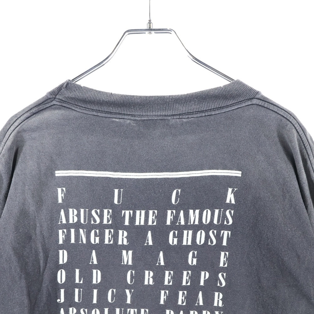 SAINT MICHAEL(セントマイケル) 24AW TEMPEST LS TEE VINTAGE加工 テンペスト 両面アームプリント クルーネック 長袖Tシャツ カットソー チャコール SM-YS1-0000-011
