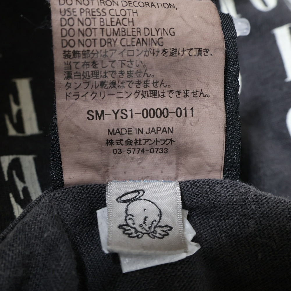 SAINT MICHAEL(セントマイケル) 24AW TEMPEST LS TEE VINTAGE加工 テンペスト 両面アームプリント クルーネック 長袖Tシャツ カットソー チャコール SM-YS1-0000-011