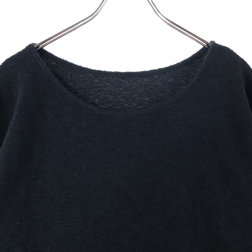 ISAMU KATAYAMA BACKLASH(イサムカタヤマバックラッシュ) RANDOM-PILE FABRIC CUT&SEWN ランダムパイル ファブリック 七分袖Tシャツ カットソー ブラック 2062-05