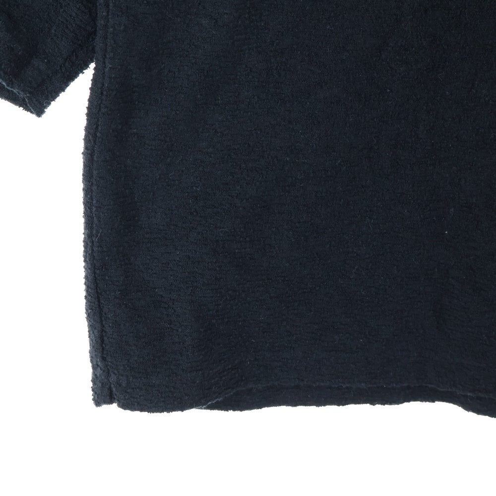 ISAMU KATAYAMA BACKLASH(イサムカタヤマバックラッシュ) RANDOM-PILE FABRIC CUT&SEWN ランダムパイル ファブリック 七分袖Tシャツ カットソー ブラック 2062-05