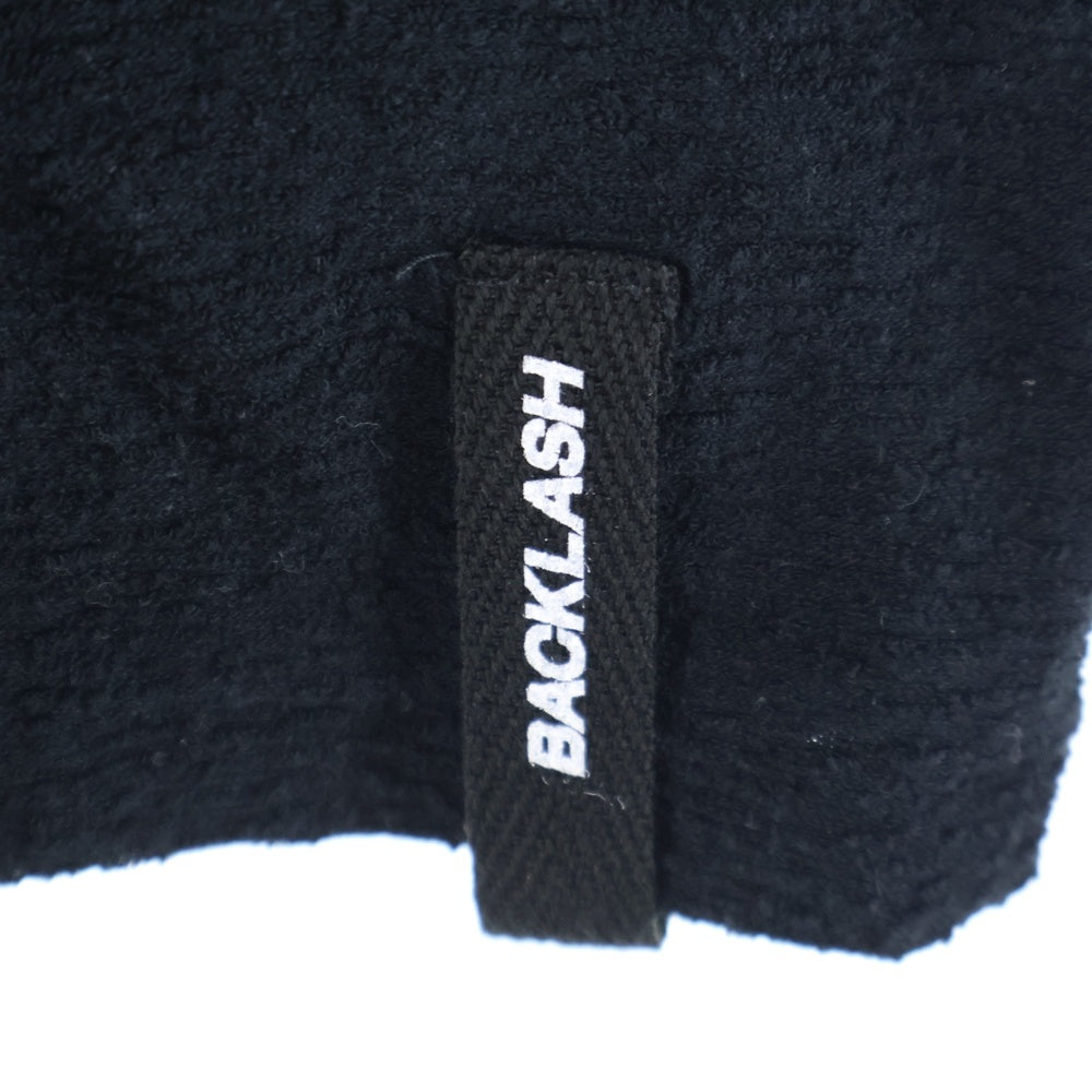 ISAMU KATAYAMA BACKLASH(イサムカタヤマバックラッシュ) RANDOM-PILE FABRIC CUT&SEWN ランダムパイル ファブリック 七分袖Tシャツ カットソー ブラック 2062-05