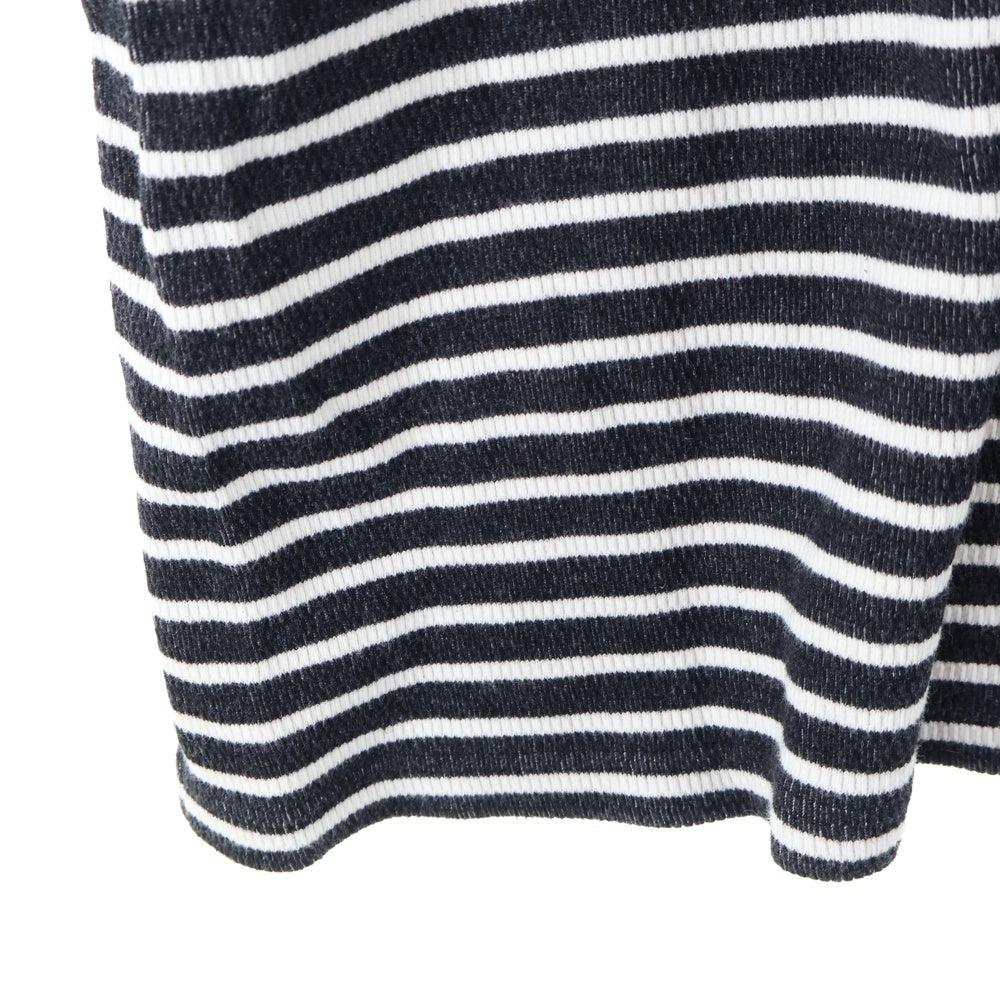 ISAMU KATAYAMA BACKLASH(イサムカタヤマバックラッシュ) OVERSIZED SWITCHING TOPS オーバーサイズ アシンメトリーボーダー 半袖Tシャツ カットソー ブラック/ホワイト 1945-02