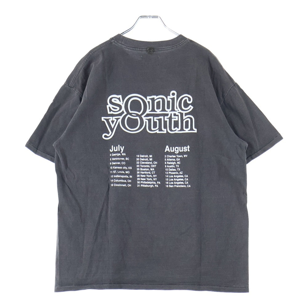 insonnia(インソニア) SONIC YOUTH WASHING MACHINE TEE ソニックユース VINTAGE加工 両面プリント クルーネック 半袖Tシャツ カットソー チャコール IP-SY-014