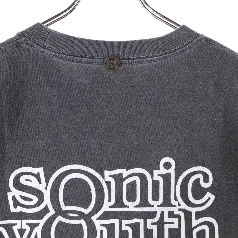 insonnia(インソニア) SONIC YOUTH WASHING MACHINE TEE ソニックユース VINTAGE加工 両面プリント クルーネック 半袖Tシャツ カットソー チャコール IP-SY-014