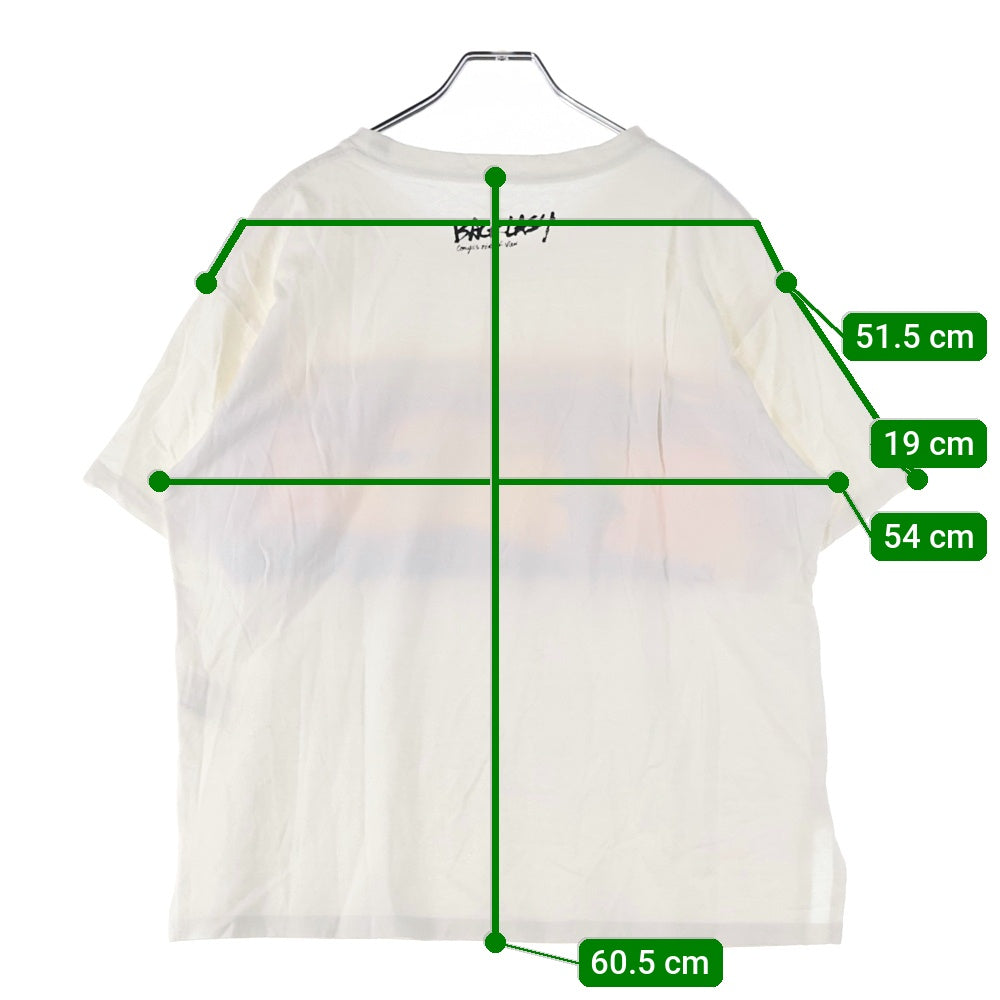 ISAMU KATAYAMA BACKLASH(イサムカタヤマバックラッシュ) Photo by commyu スプレープリント加工 クルーネック 半袖Tシャツ カットソー ホワイト 1946-01