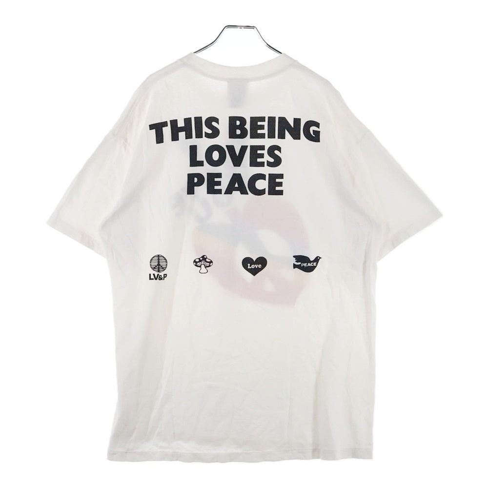 READY MADE(レディメイド) 24AW SS T-SHIRT PEACE ピース 両面プリント クルーネック 半袖Tシャツ カットソー ホワイト RE-CO-WH-00-00-274