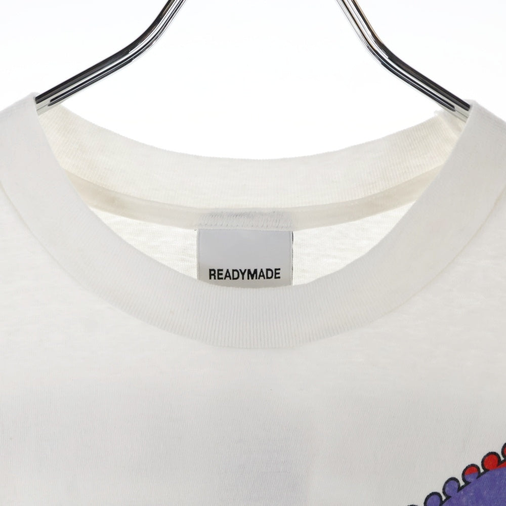 READY MADE(レディメイド) 24AW SS T-SHIRT PEACE ピース 両面プリント クルーネック 半袖Tシャツ カットソー ホワイト RE-CO-WH-00-00-274