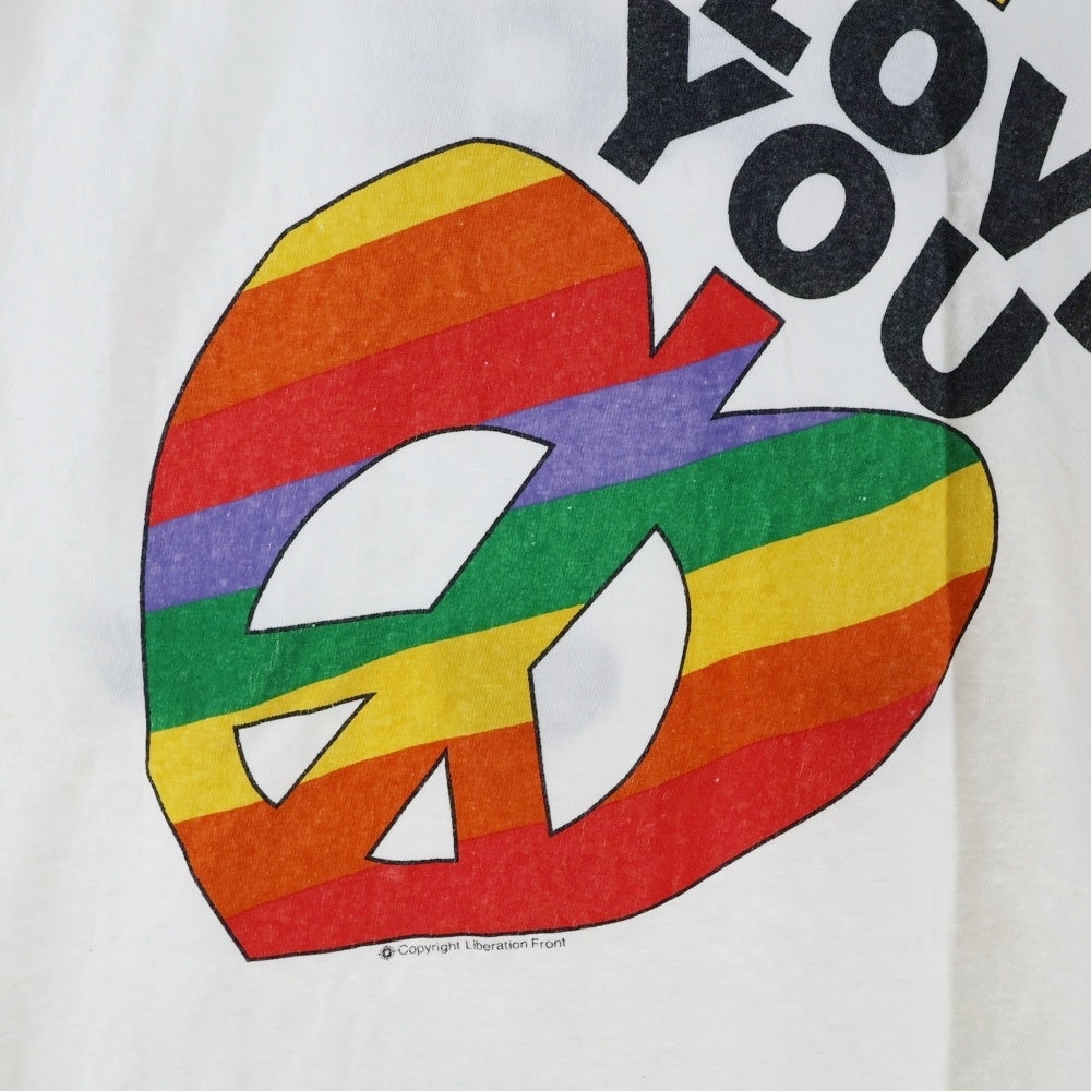 READY MADE(レディメイド) 24AW SS T-SHIRT PEACE ピース 両面プリント クルーネック 半袖Tシャツ カットソー ホワイト RE-CO-WH-00-00-274