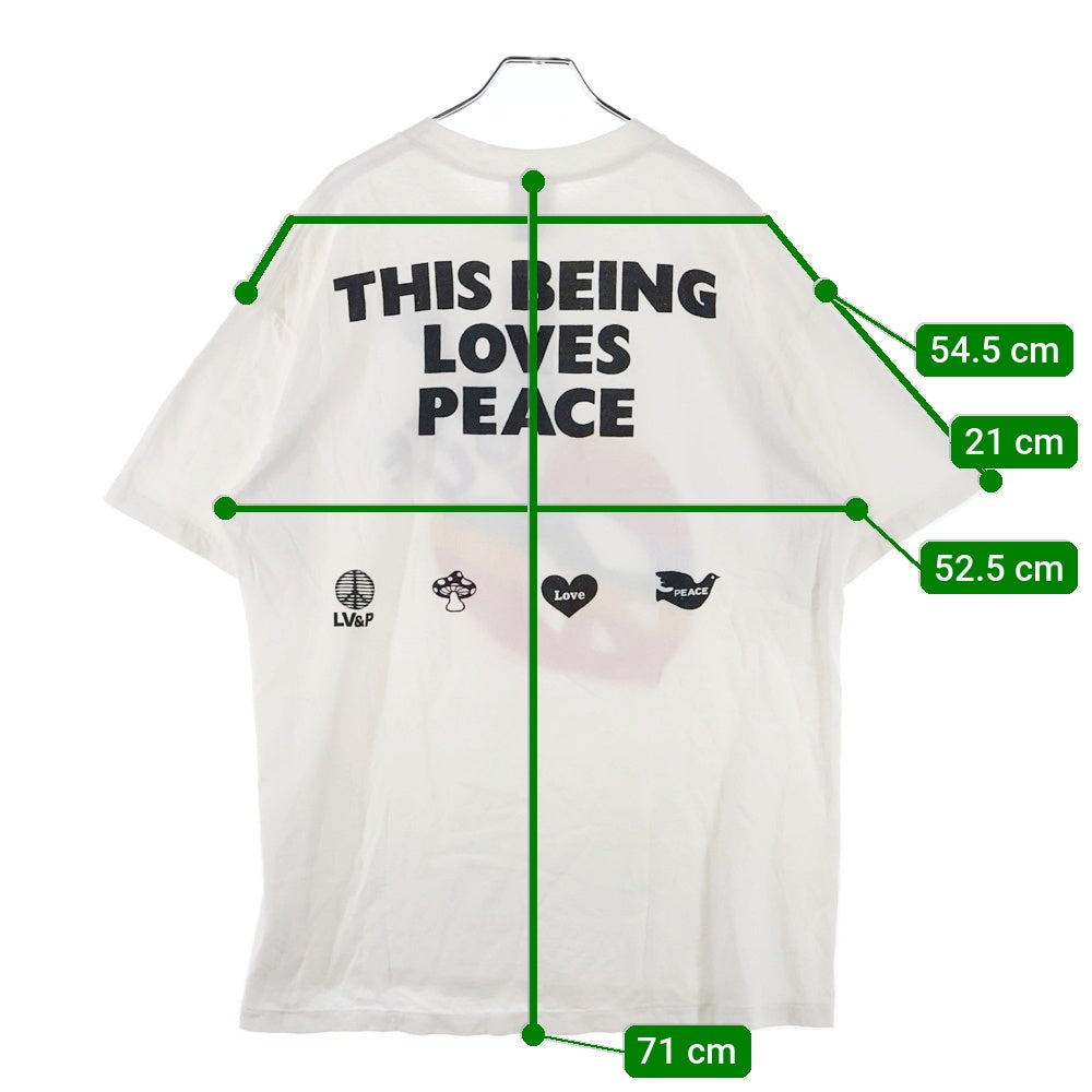 READY MADE(レディメイド) 24AW SS T-SHIRT PEACE ピース 両面プリント クルーネック 半袖Tシャツ カットソー ホワイト RE-CO-WH-00-00-274