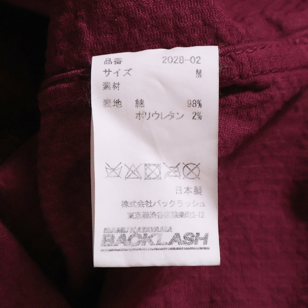 ISAMU KATAYAMA BACKLASH(イサムカタヤマバックラッシュ) STRETCH CORDUROY GARENT-DYED PULLOVER ストレッチコーデュロイ ガーメントダイ プルオーバー 長袖カットソー バーガンディ 2028-02