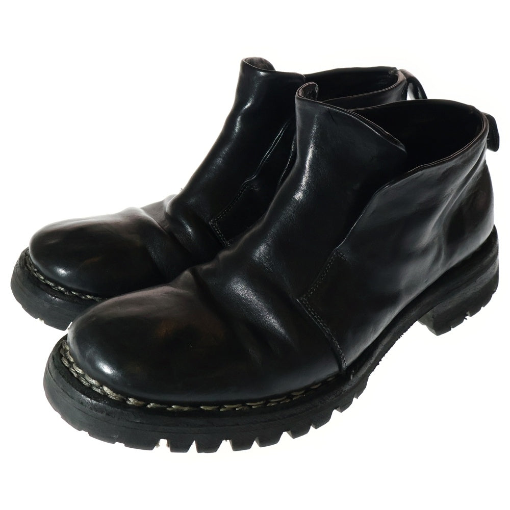incarnation(インカネーション) HORSE LEATHER SHORT BOOTS ホースレザー ビブラムソール ショートブーツ ブラック