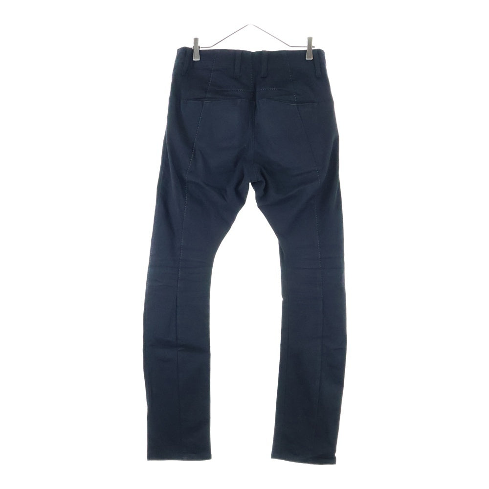 THEE OLD CIRCUS(ジオールドサーカス) COTTON RAYON STRETCH DRAWING SLIM PANTS コットンレーヨン ステッチ加工 ストレッチドローイングスリムパンツ ブラック 2105-K