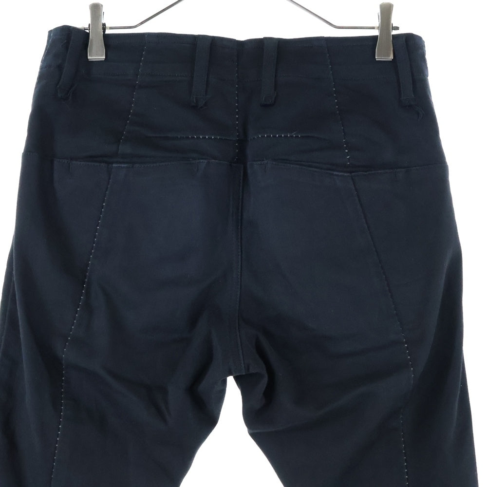 THEE OLD CIRCUS(ジオールドサーカス) COTTON RAYON STRETCH DRAWING SLIM PANTS コットンレーヨン ステッチ加工 ストレッチドローイングスリムパンツ ブラック 2105-K