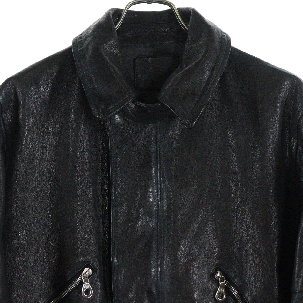 ISAMU KATAYAMA BACKLASH(イサムカタヤマバックラッシュ) GARMENT+SPRAY DYED GOAT LEATHER FLIGHT JACKET ゴートタンニン製品染 ジップアップレザーフライトジャケット ブラック 1909-07
