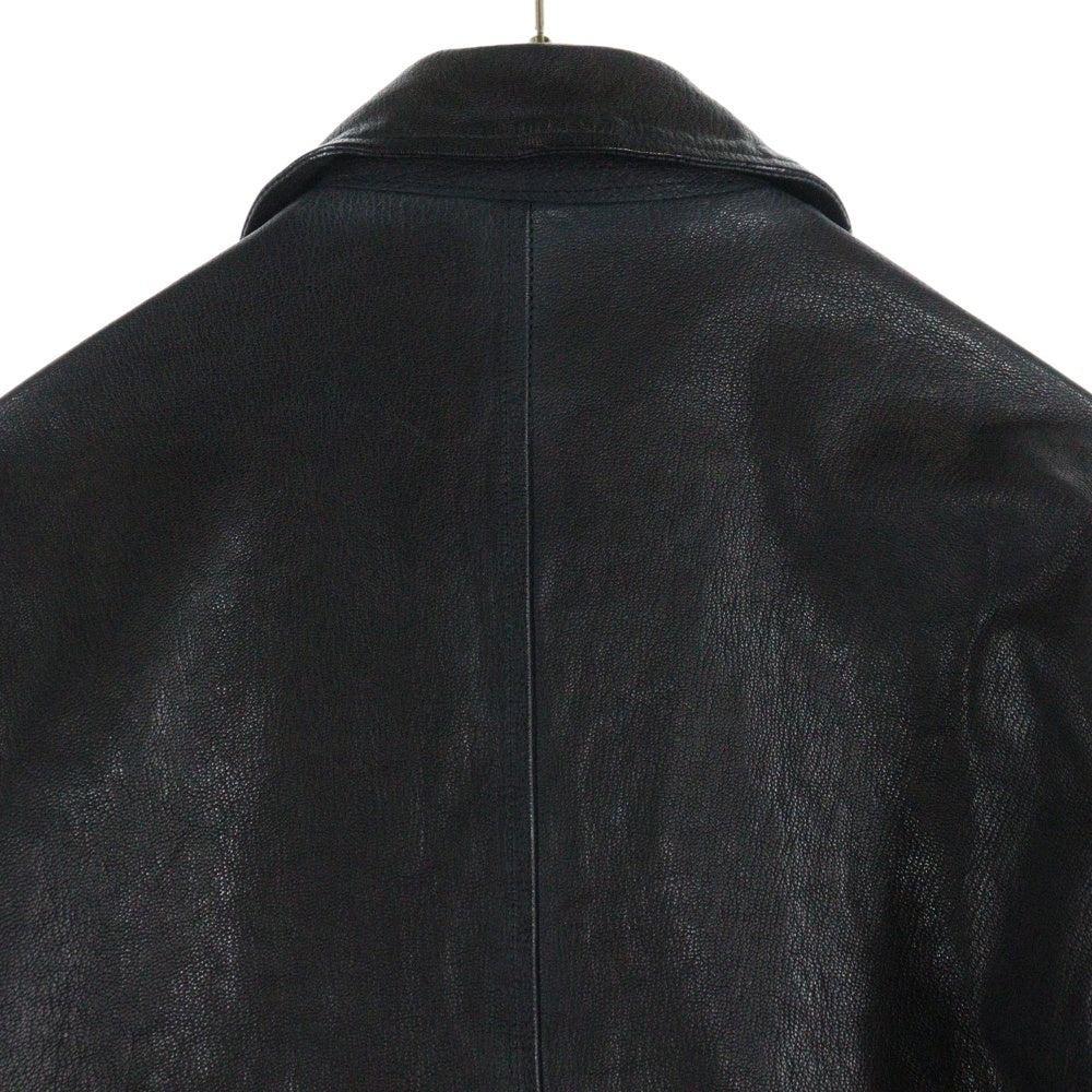 ISAMU KATAYAMA BACKLASH(イサムカタヤマバックラッシュ) GARMENT+SPRAY DYED GOAT LEATHER FLIGHT JACKET ゴートタンニン製品染 ジップアップレザーフライトジャケット ブラック 1909-07