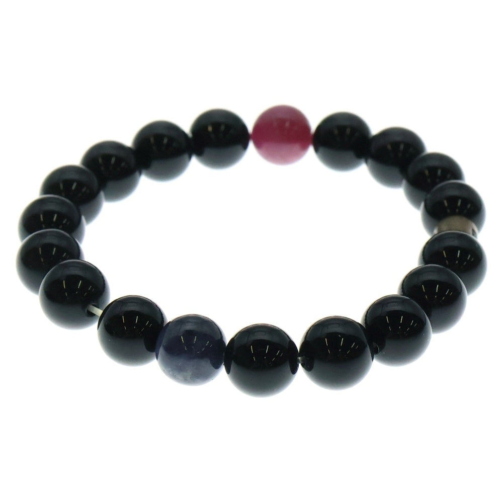 Travis Walker(トラヴィスワーカー) STONE WITH TW LOGO RING BRACELET ルビーサファイア付 ロゴリング オニキス ストーンブレスレット ブラック/