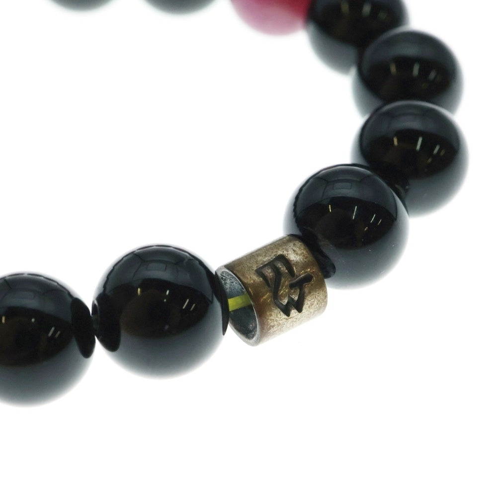 Travis Walker(トラヴィスワーカー) STONE WITH TW LOGO RING BRACELET ルビーサファイア付 ロゴリング オニキス ストーンブレスレット ブラック/