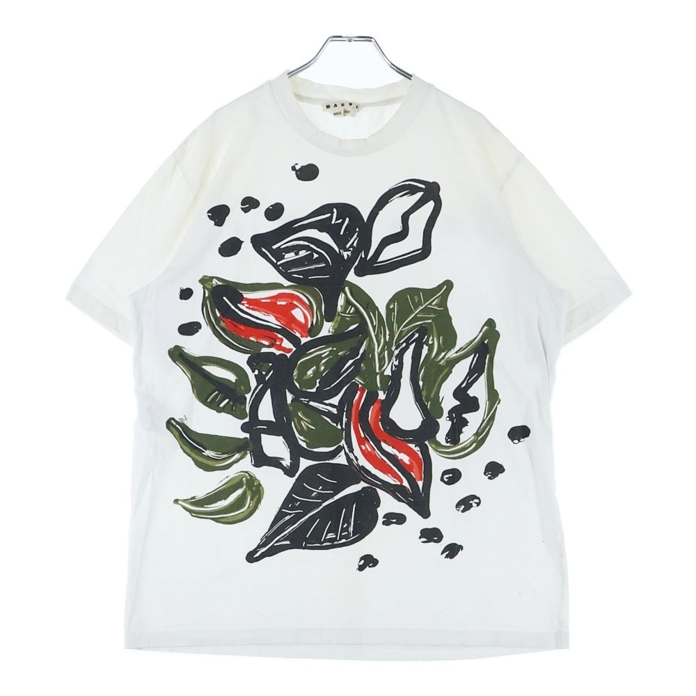 MARNI(マルニ) 20SS グラフィック ロゴ プリント 半袖カットソー Tシャツ ホワイト HUMU0142P0