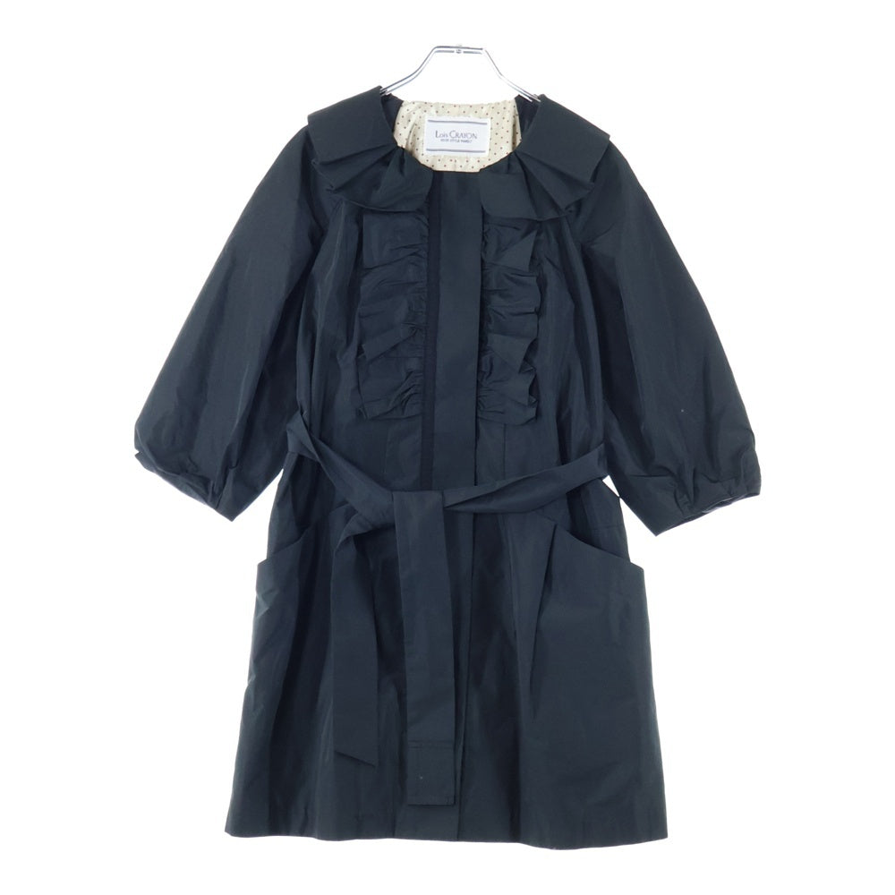 Lois CRAYON(ロイスクレヨン) フリル付き ショートスリーブ ワンピース ドレス レディース ブラック 14001335