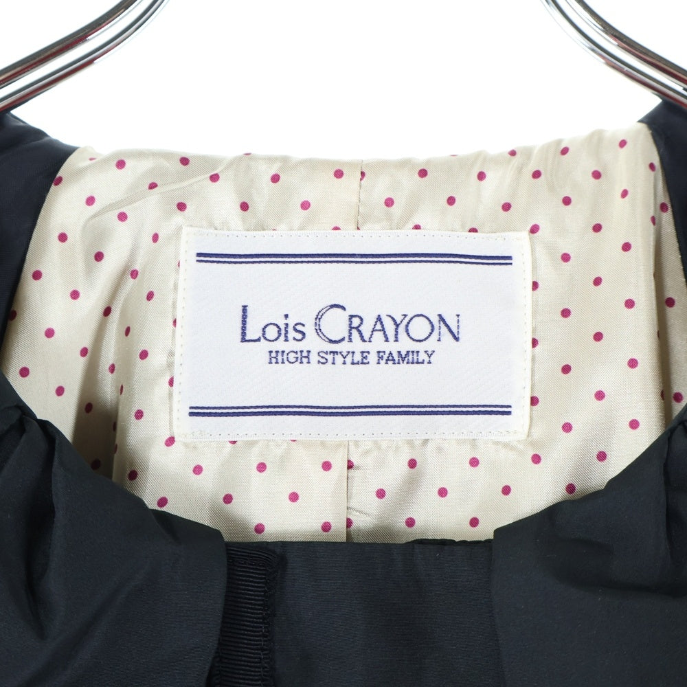 Lois CRAYON(ロイスクレヨン) フリル付き ショートスリーブ ワンピース ドレス レディース ブラック 14001335